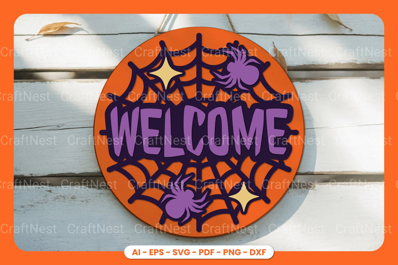 Halloween Round Sign Lasercut SVG Bundle - CraftNest - Digital Crafting and Art