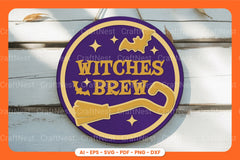 Halloween Round Sign Lasercut SVG Bundle Clipart - CraftNest - Digital Crafting and Art