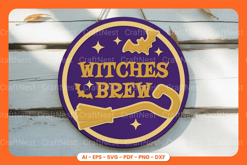 Halloween Round Sign Lasercut SVG Bundle Clipart - CraftNest - Digital Crafting and Art