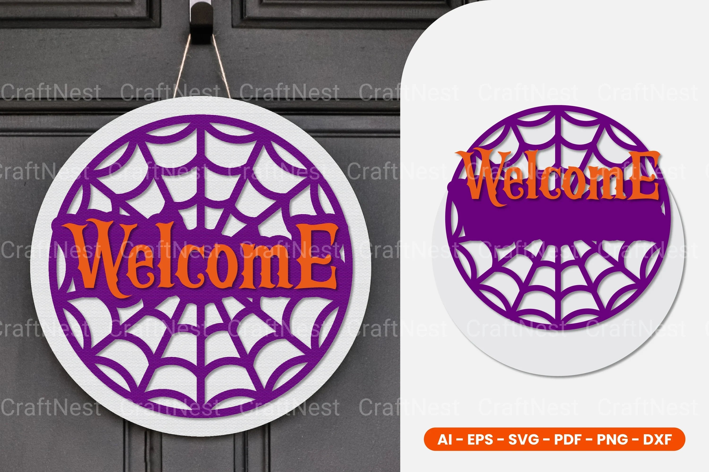 Halloween Round Sign Lasercut SVG Bundle - CraftNest - Digital Crafting and Art