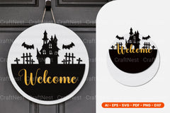 Halloween Round Sign Lasercut SVG Bundle - CraftNest - Digital Crafting and Art