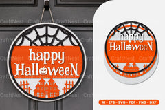 Halloween Round Sign Lasercut SVG Bundle - CraftNest - Digital Crafting and Art
