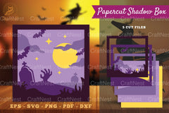 Halloween Scene Papercut Shadow Box SVG Bundle - CraftNest - Digital Crafting and Art