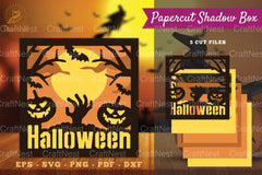 Halloween Scene Papercut Shadow Box SVG Bundle - CraftNest - Digital Crafting and Art