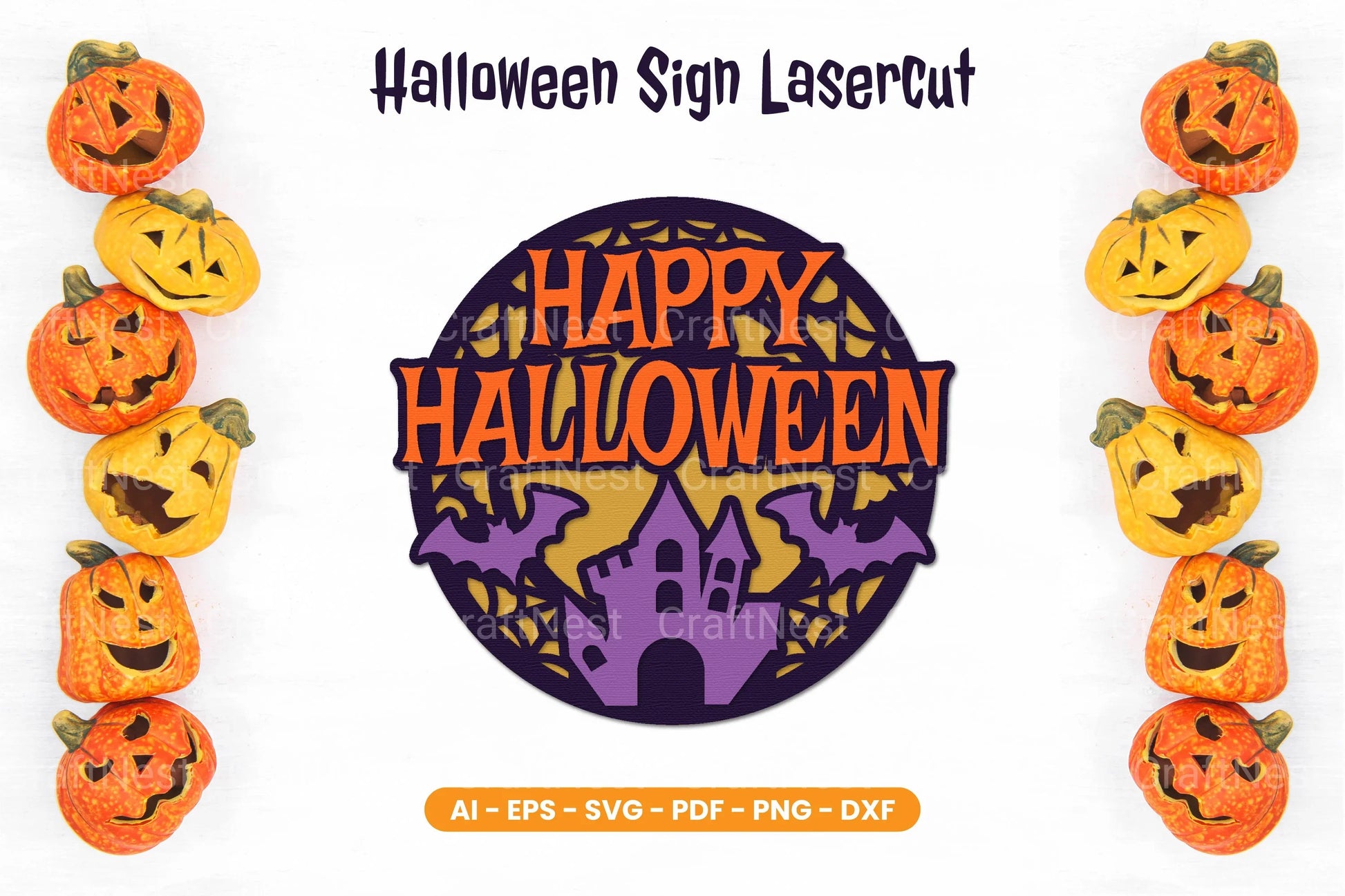 Halloween Sign Lasercut SVG Bundle - CraftNest - Digital Crafting and Art