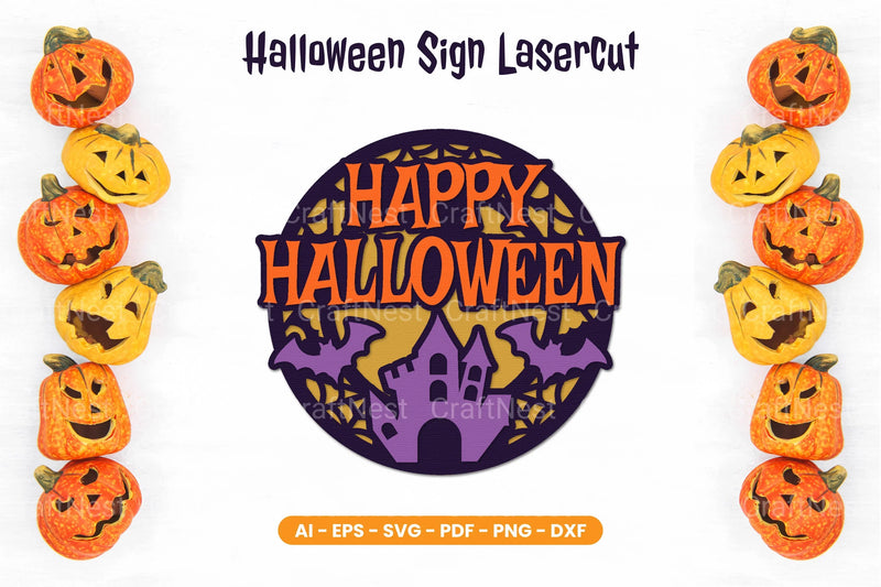 Halloween Sign Lasercut SVG Bundle - CraftNest - Digital Crafting and Art