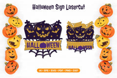 Halloween Sign Lasercut SVG Bundle - Clipart Bundle - CraftNest - Digital Crafting and Art