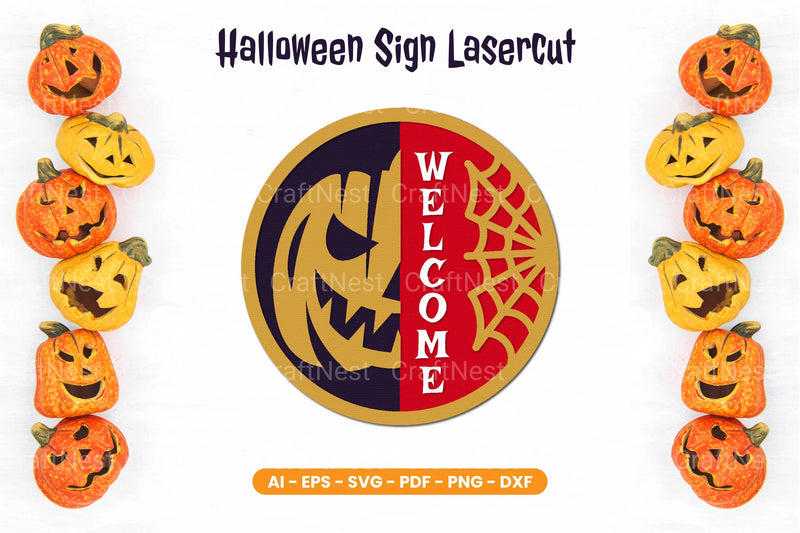 Halloween Sign Lasercut SVG Bundle - Clipart Bundle - CraftNest - Digital Crafting and Art