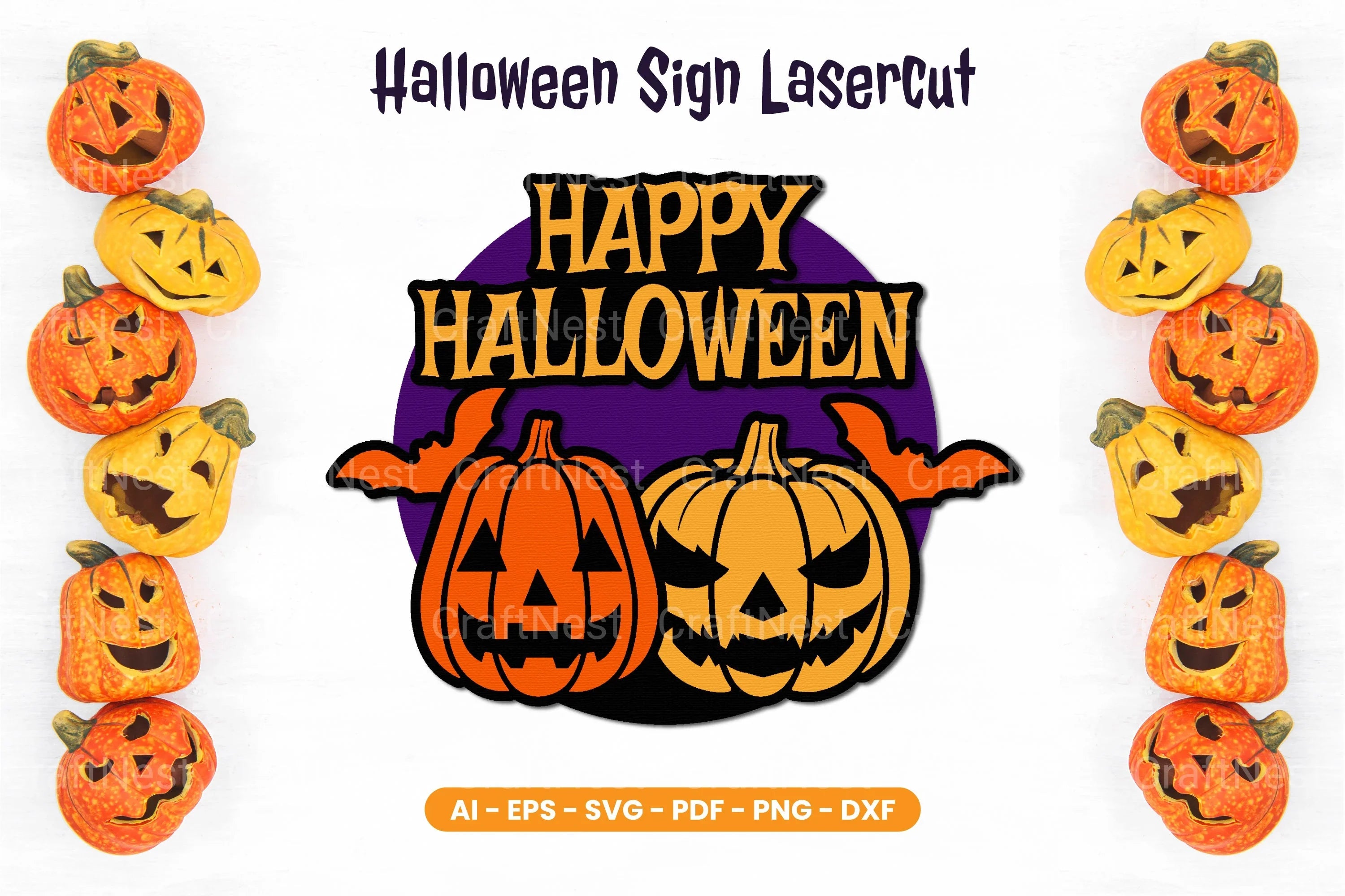 Halloween Sign Lasercut SVG Bundle - CraftNest - Digital Crafting and Art