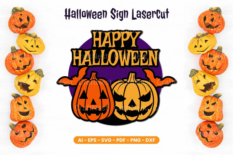 Halloween Sign Lasercut SVG Bundle - CraftNest - Digital Crafting and Art