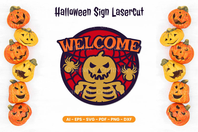 Halloween Sign Lasercut SVG Bundle - CraftNest - Digital Crafting and Art