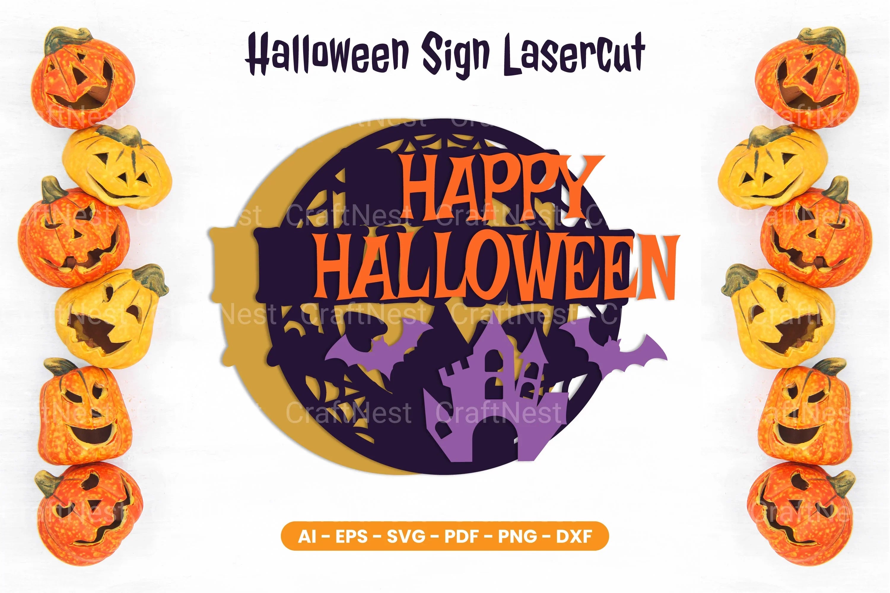 Halloween Sign Lasercut SVG Bundle - CraftNest - Digital Crafting and Art
