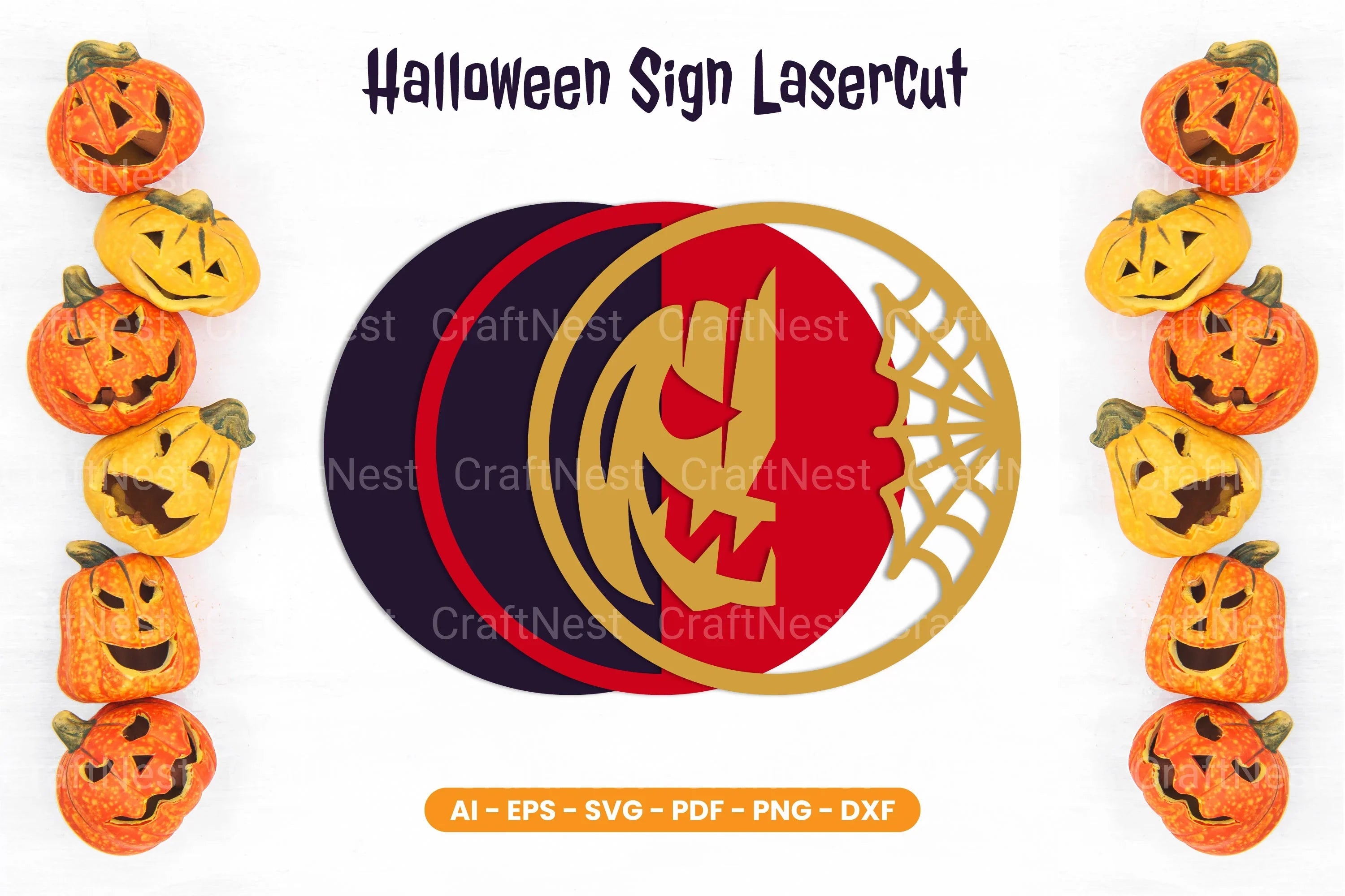 Halloween Sign Lasercut SVG Bundle - Clipart Bundle - CraftNest - Digital Crafting and Art