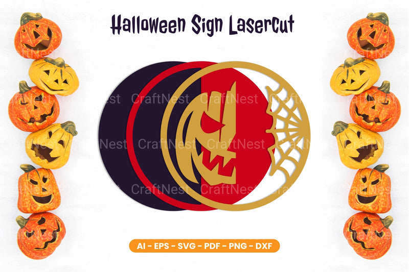 Halloween Sign Lasercut SVG Bundle - Clipart Bundle - CraftNest - Digital Crafting and Art