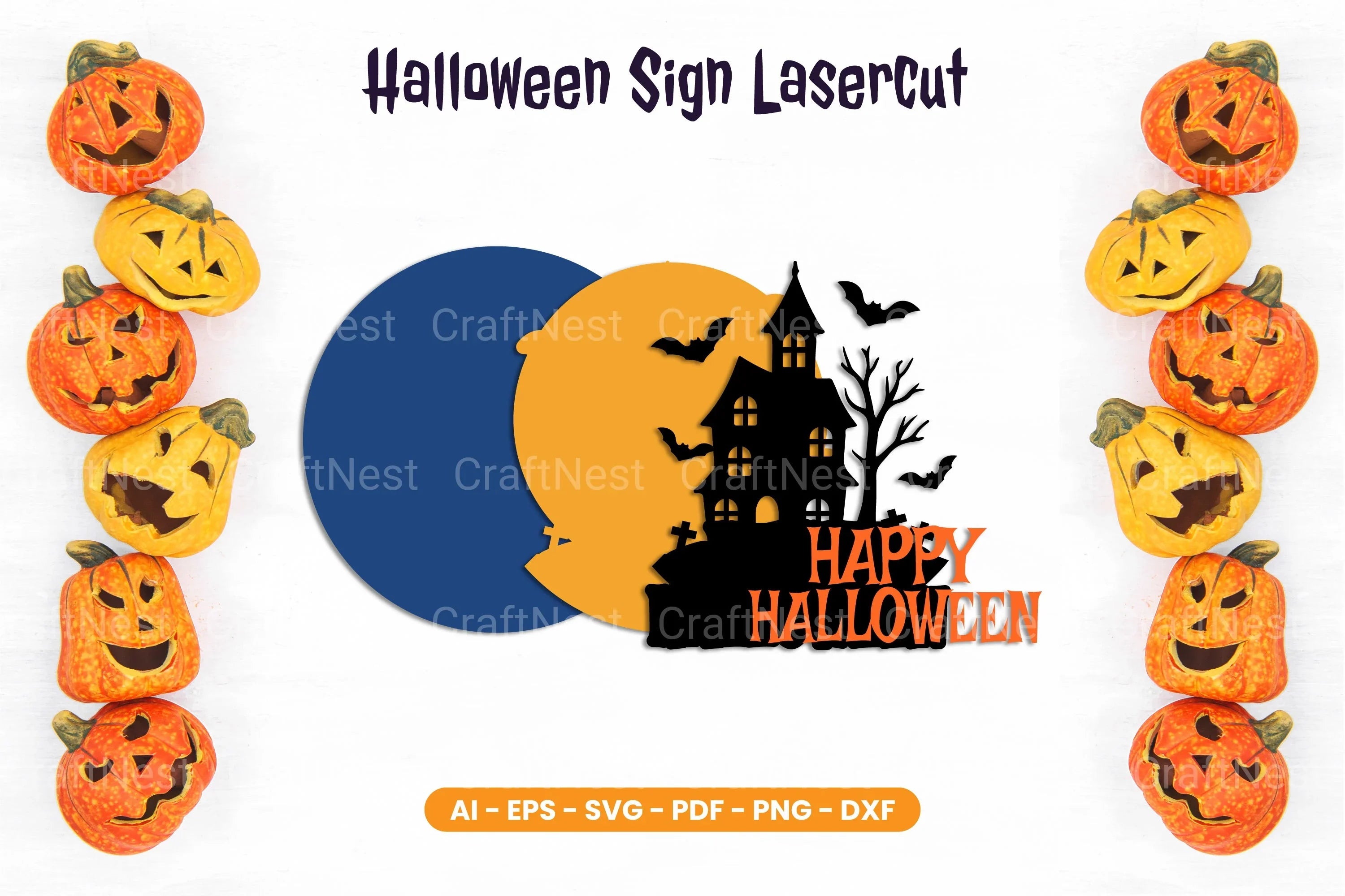 Halloween Sign Lasercut SVG Bundle - CraftNest - Digital Crafting and Art
