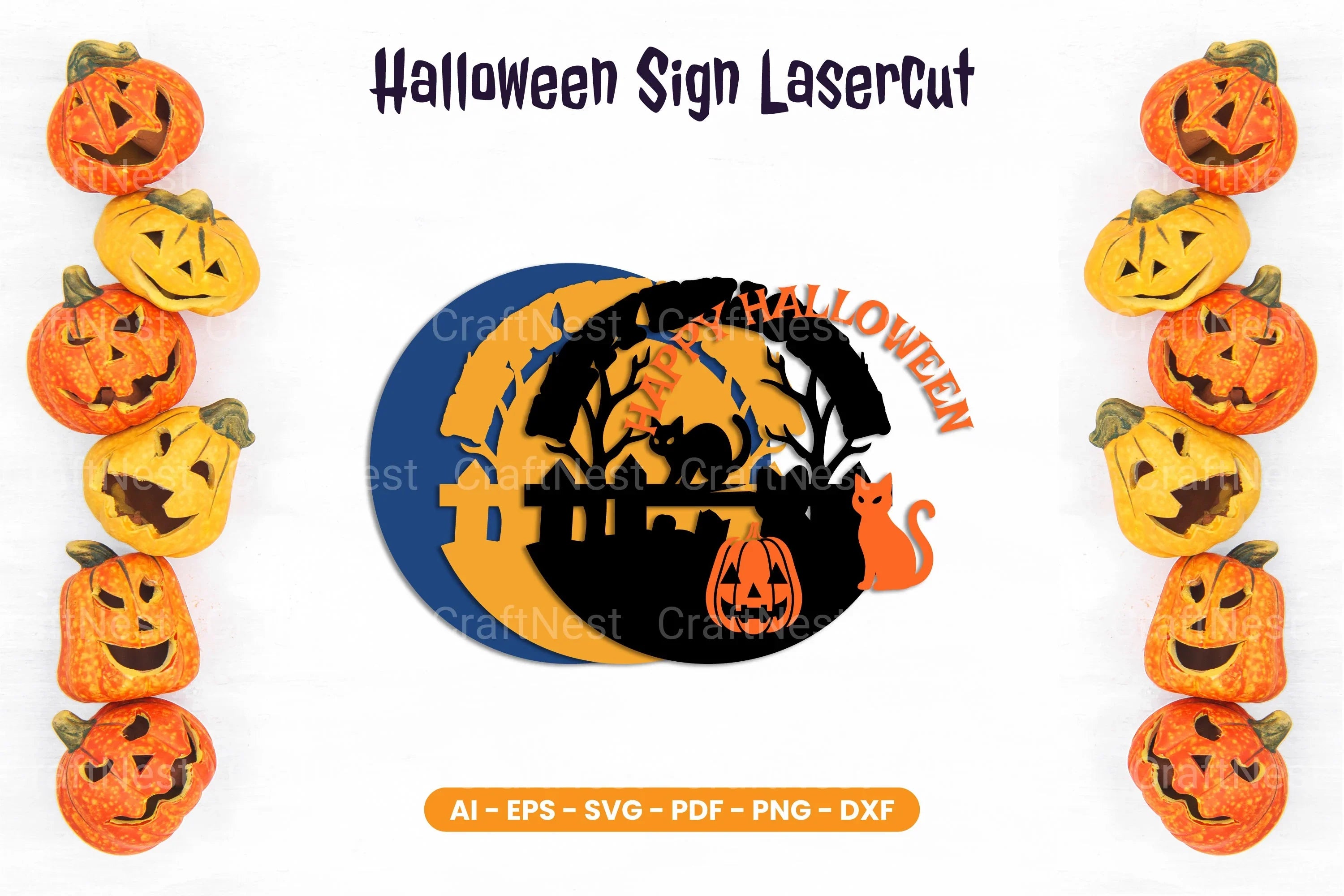 Halloween Sign Lasercut SVG Bundle - CraftNest - Digital Crafting and Art
