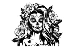 Halloween Sugar Girl with Flower SVG Bundle - CraftNest - Digital Crafting and Art