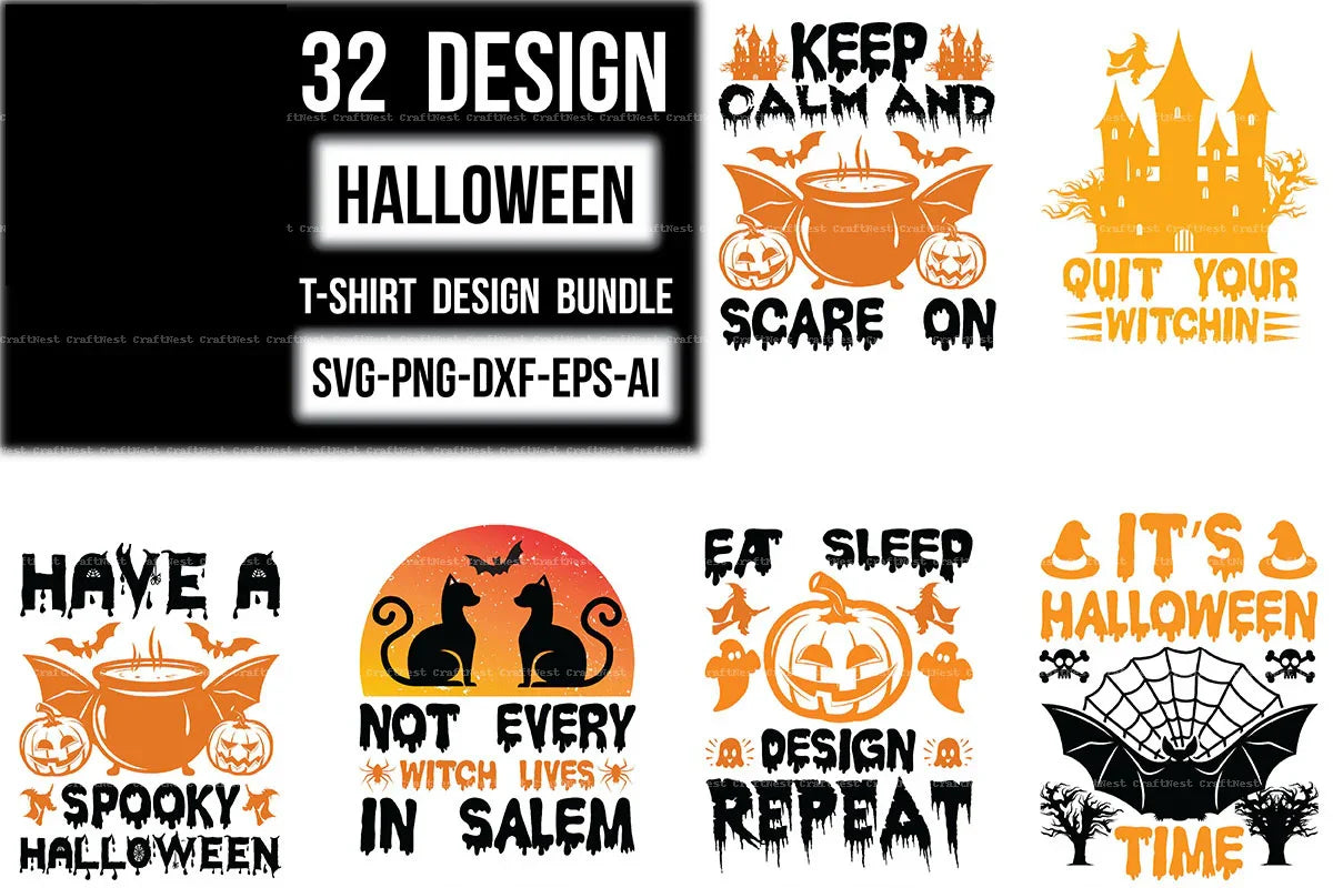 Halloween T-Shirt SVG Bundle 2 - CraftNest - Digital Crafting and Art