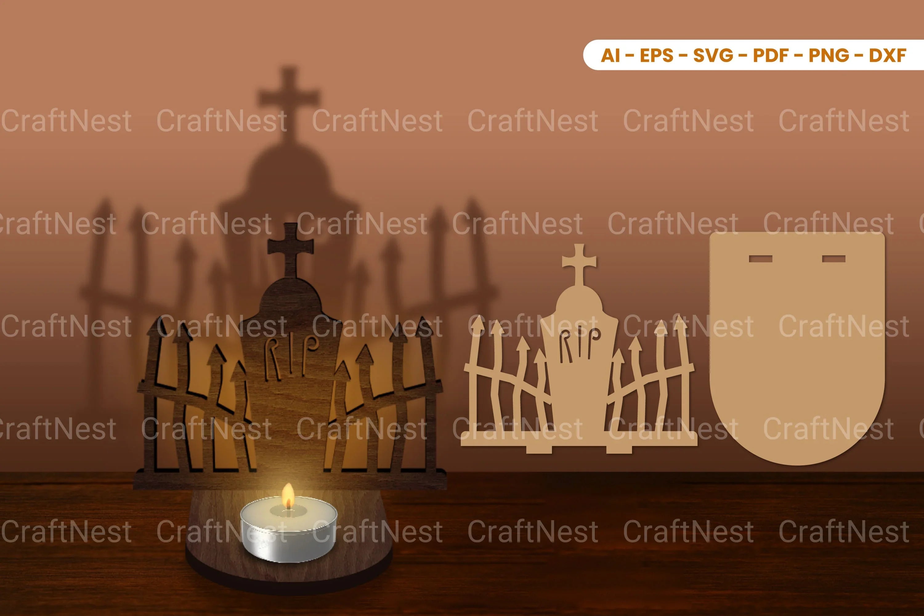 Halloween Tealight Candle Holder Laser Cut SVG Bundle - CraftNest - Digital Crafting and Art
