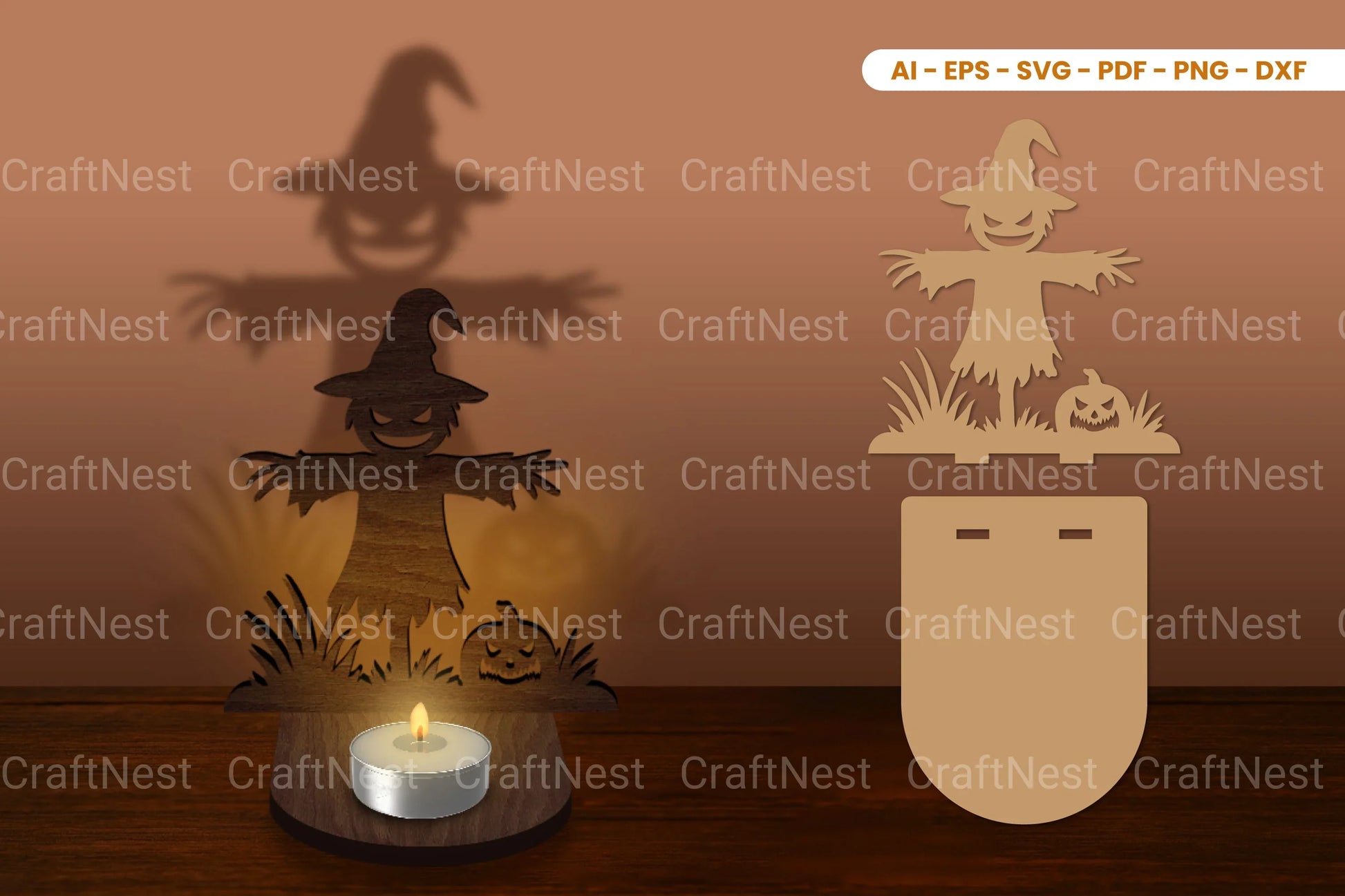 Halloween Tealight Candle Holder Laser Cut SVG Bundle - CraftNest - Digital Crafting and Art