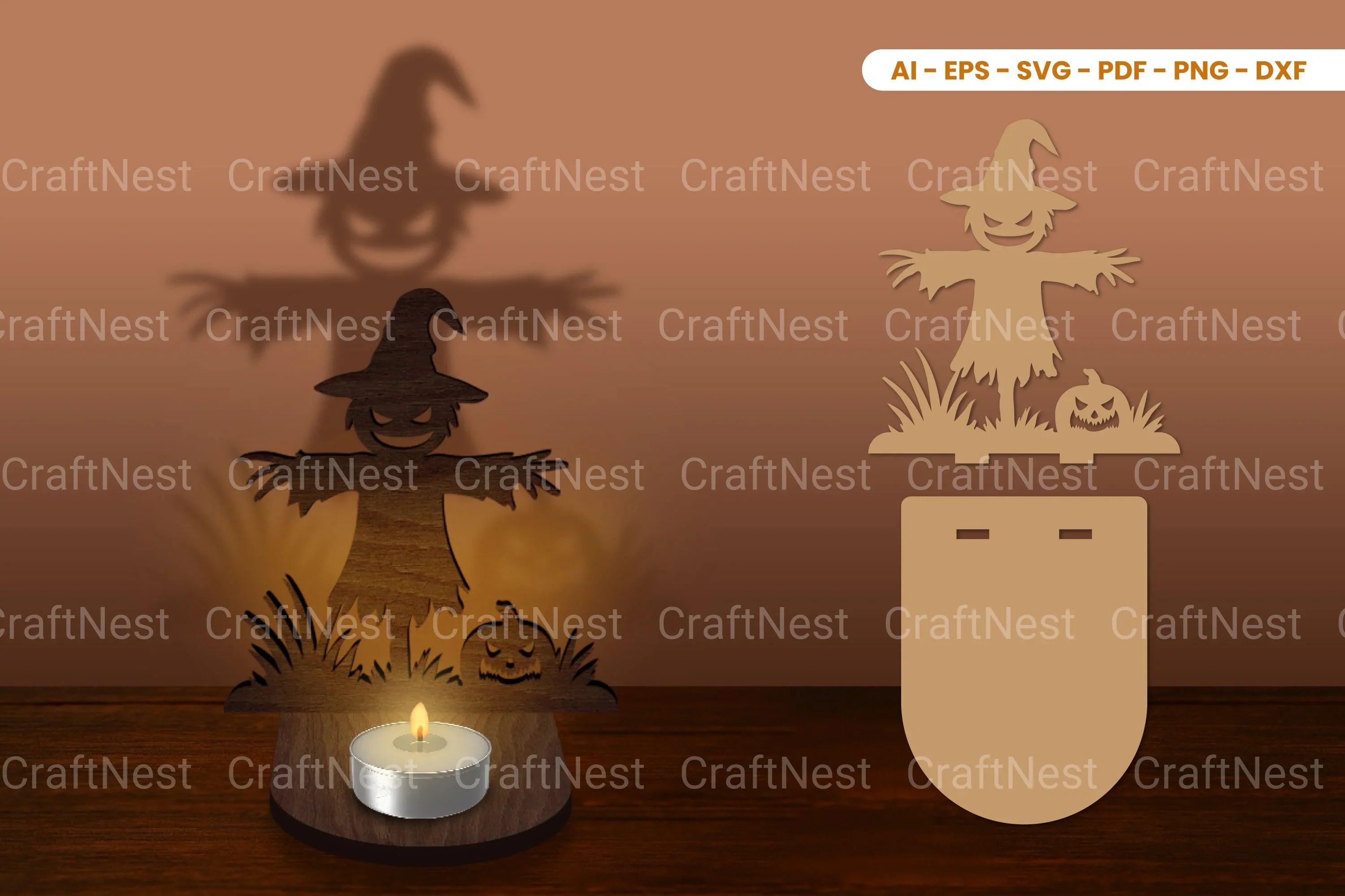 Halloween Tealight Candle Holder Laser Cut SVG Bundle - CraftNest - Digital Crafting and Art