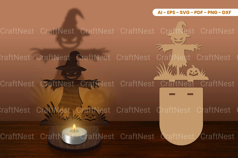 Halloween Tealight Candle Holder Laser Cut SVG Bundle - CraftNest - Digital Crafting and Art
