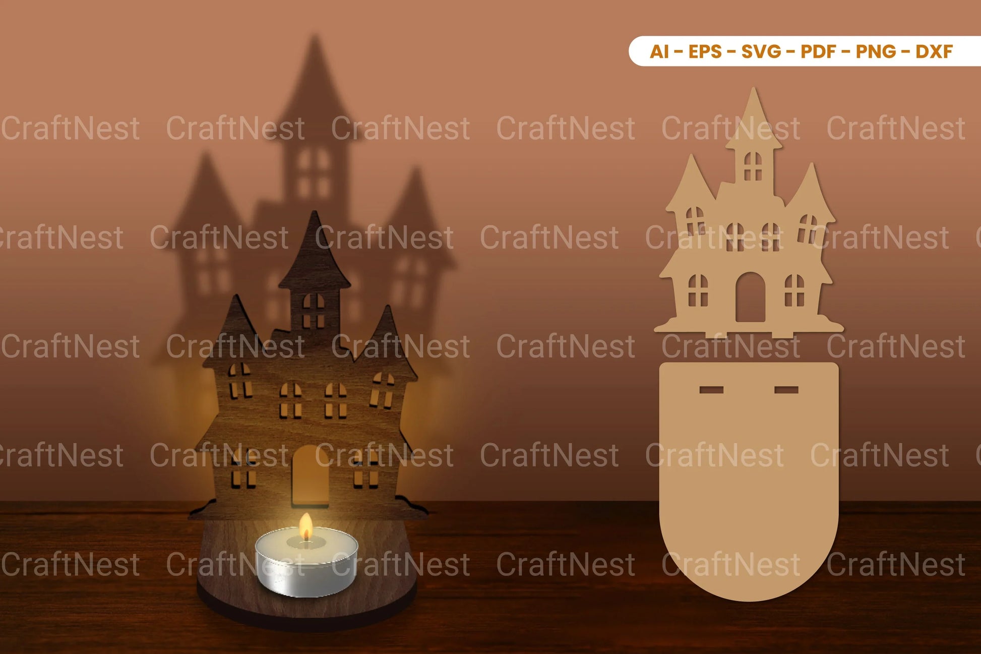 Halloween Tealight Candle Holder Laser Cut SVG Bundle - CraftNest - Digital Crafting and Art