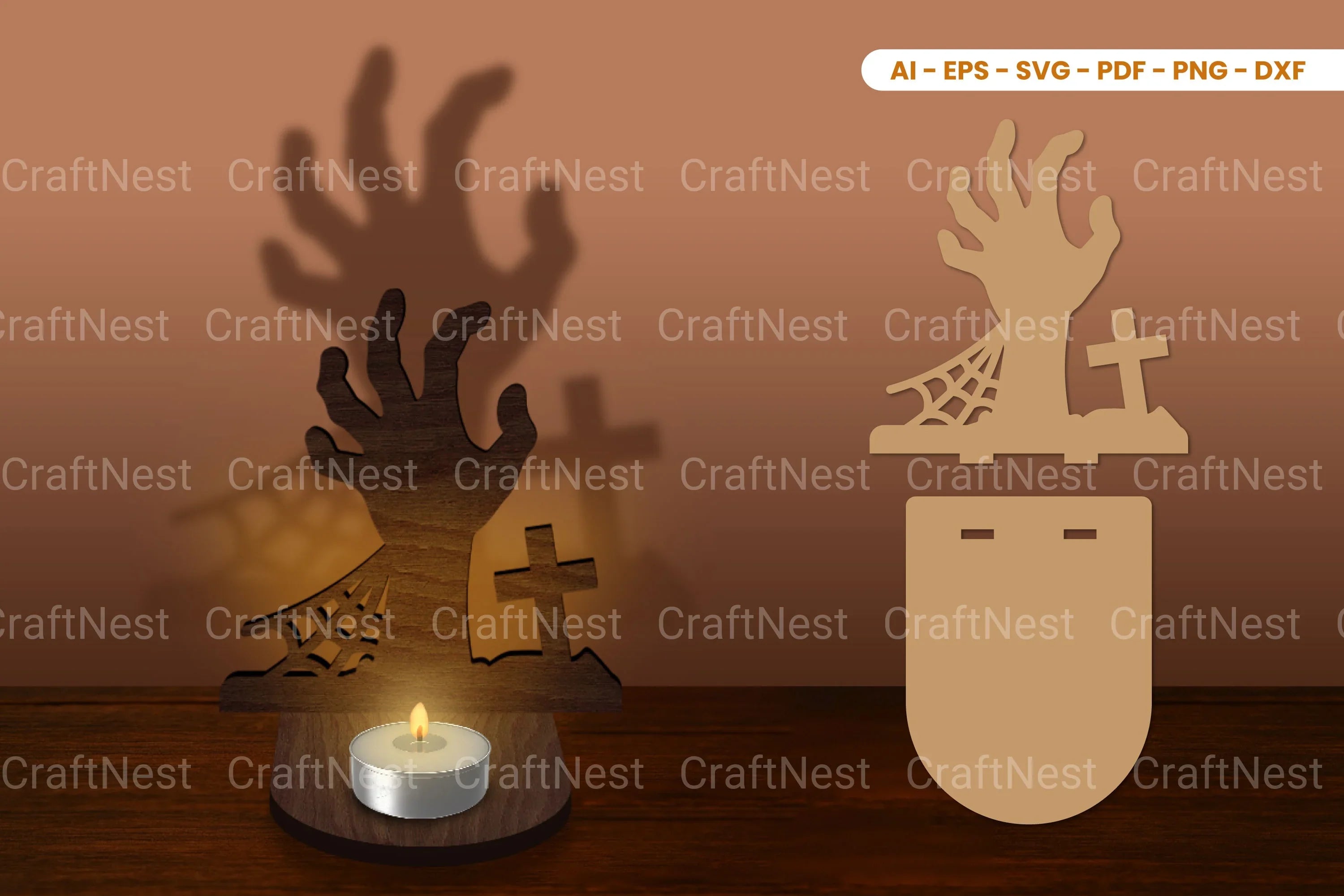 Halloween Tealight Candle Holder Laser Cut SVG Bundle - CraftNest - Digital Crafting and Art