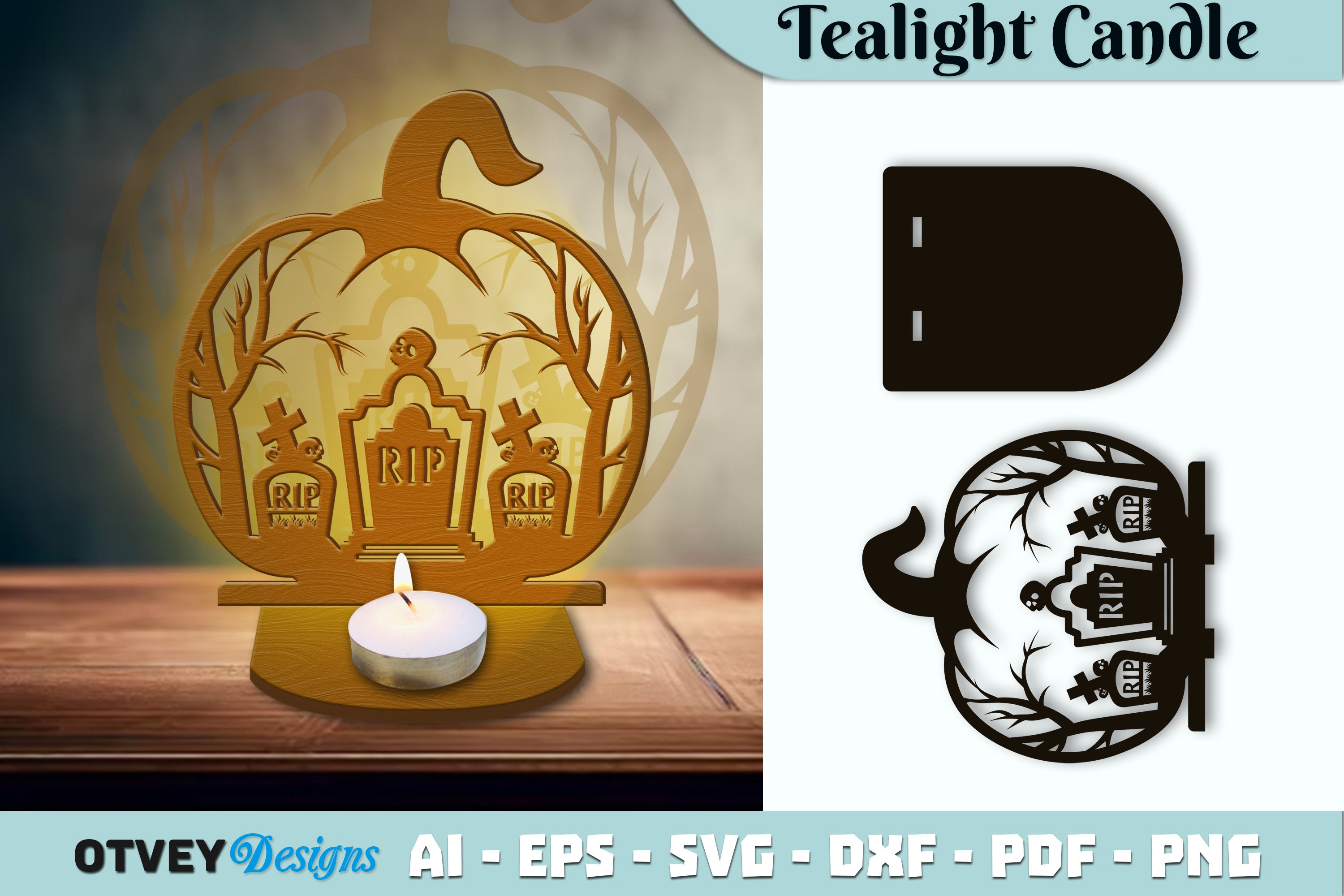 Halloween Tealight Candle Holder SVG Bundle