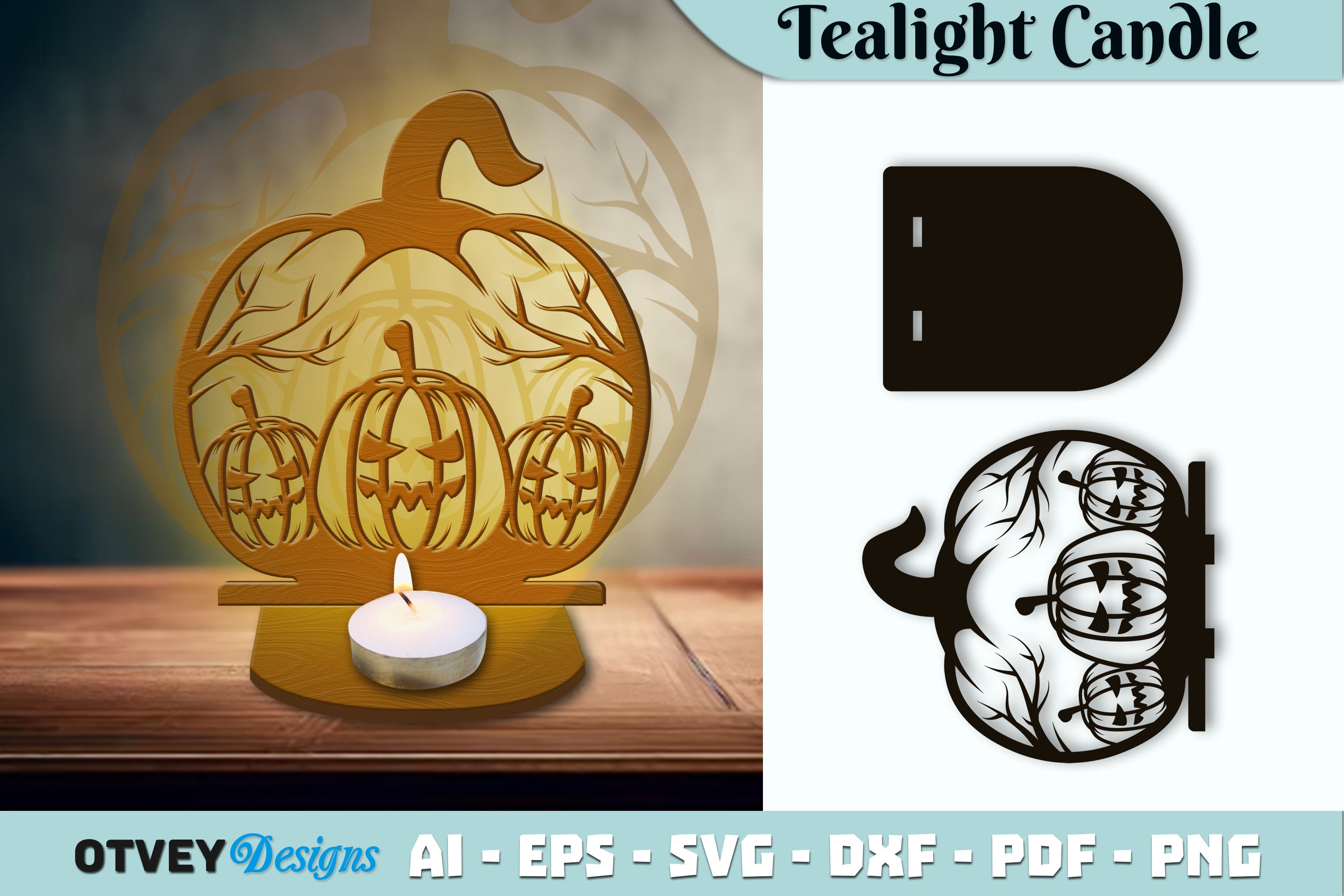 Halloween Tealight Candle Holder SVG Bundle