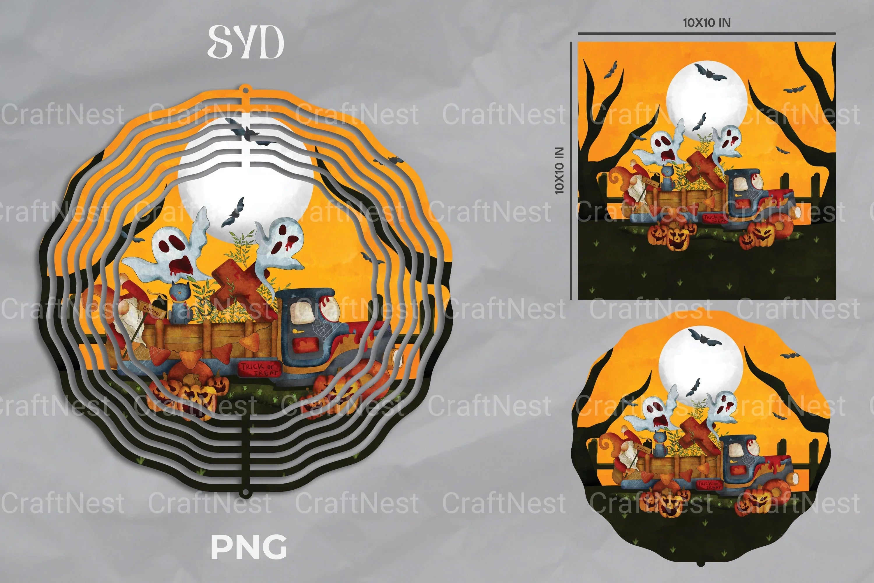 Halloween Truck Wind Spinner Clipart Bundle - CraftNest - Digital Crafting and Art