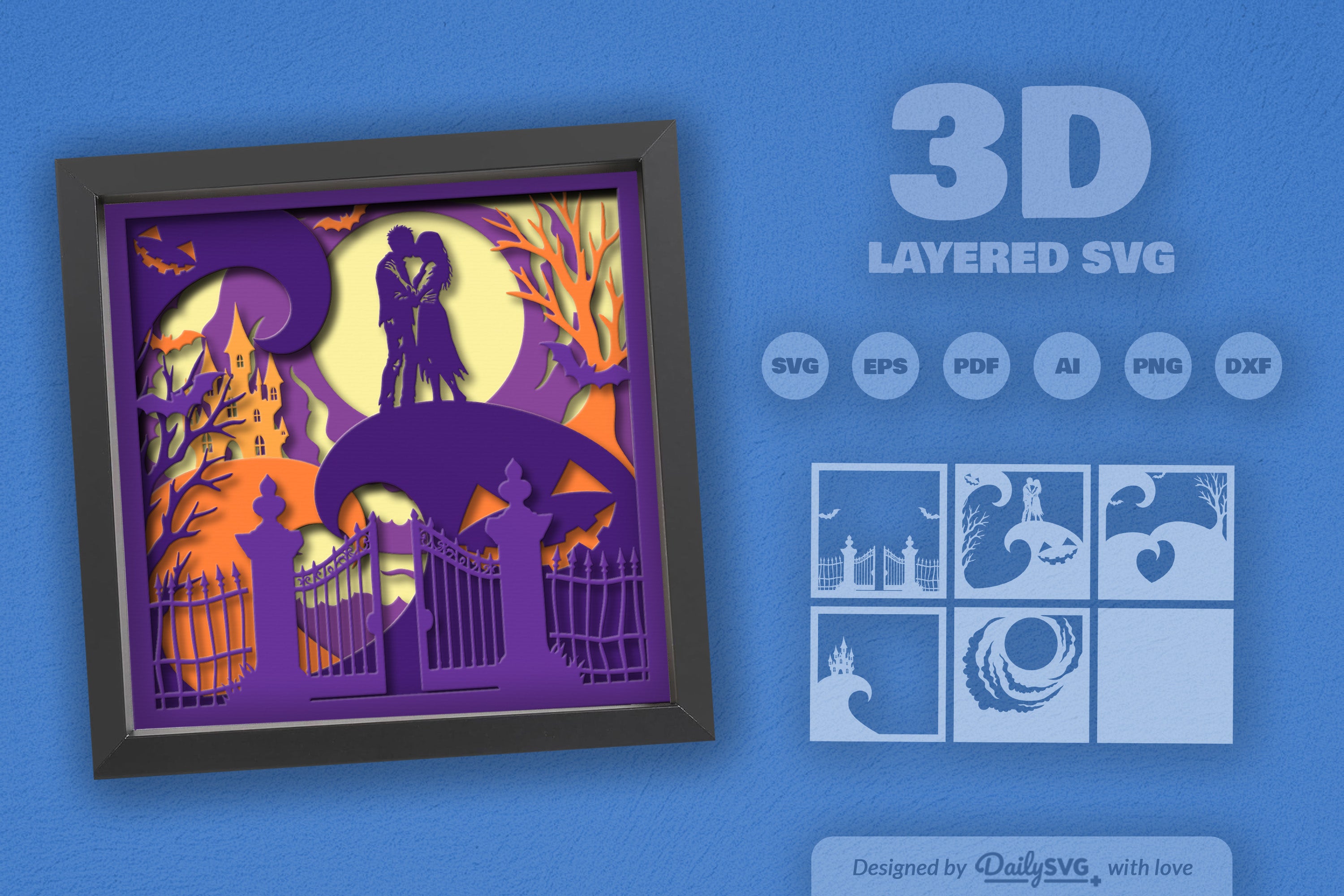 Spooky Halloween Undead Couple SVG Bundle