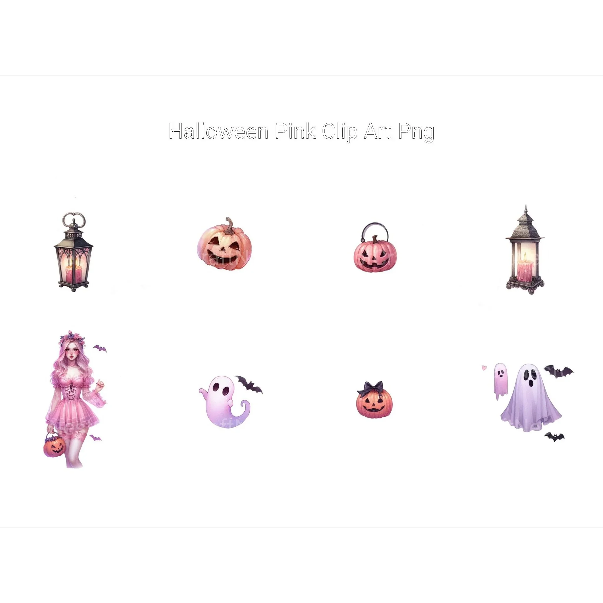 Pink Halloween Clipart - CraftNest - Digital Crafting and Art