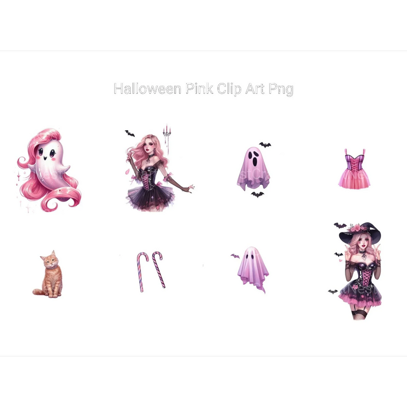Pink Halloween Clipart - CraftNest - Digital Crafting and Art