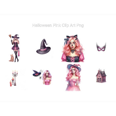 Pink Halloween Clipart - CraftNest - Digital Crafting and Art