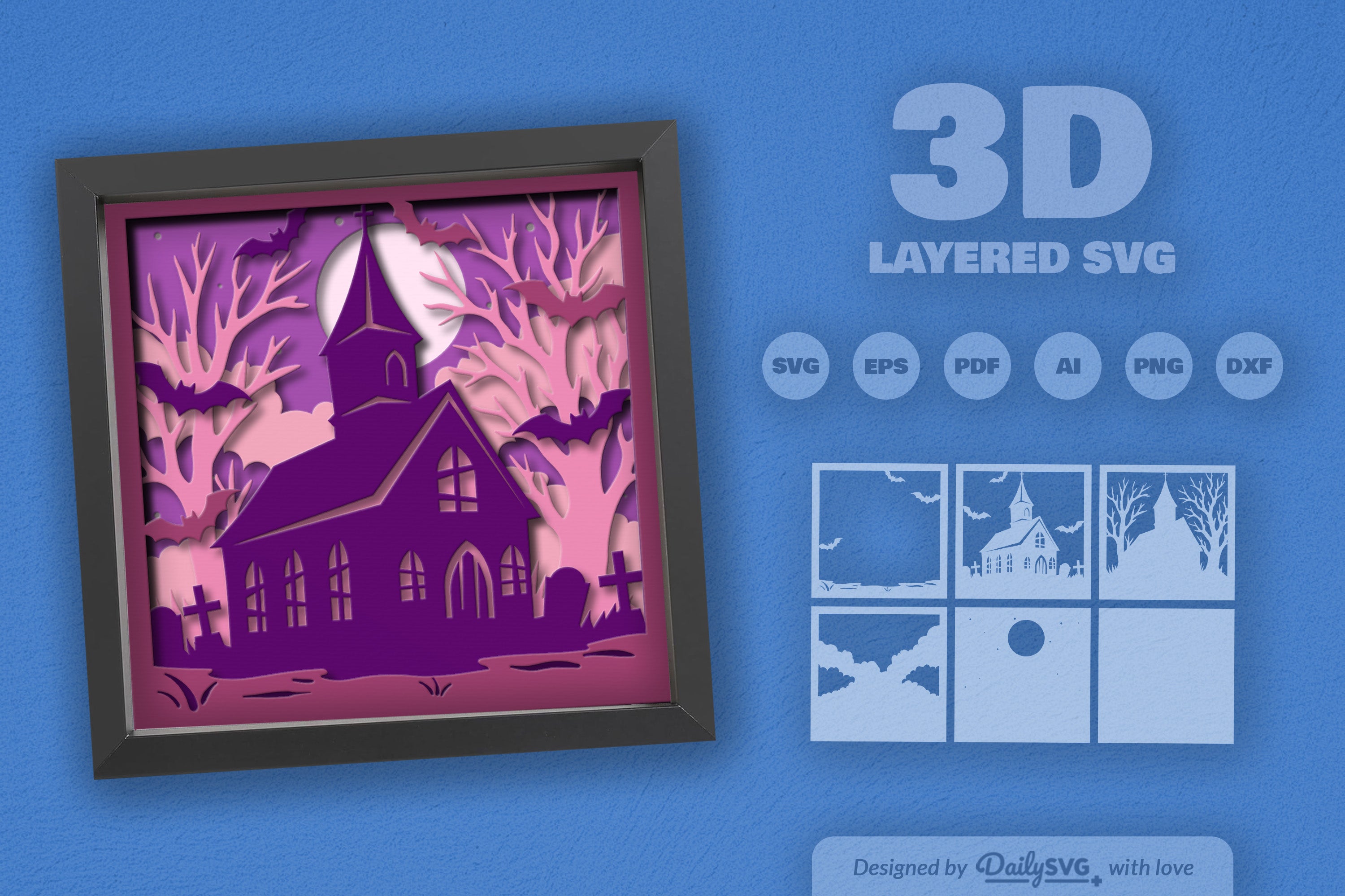 Haunted Halloween Abandoned Church SVG Bundle