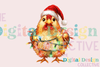 Hand Drawn Christmas Chicken Clipart Bundle