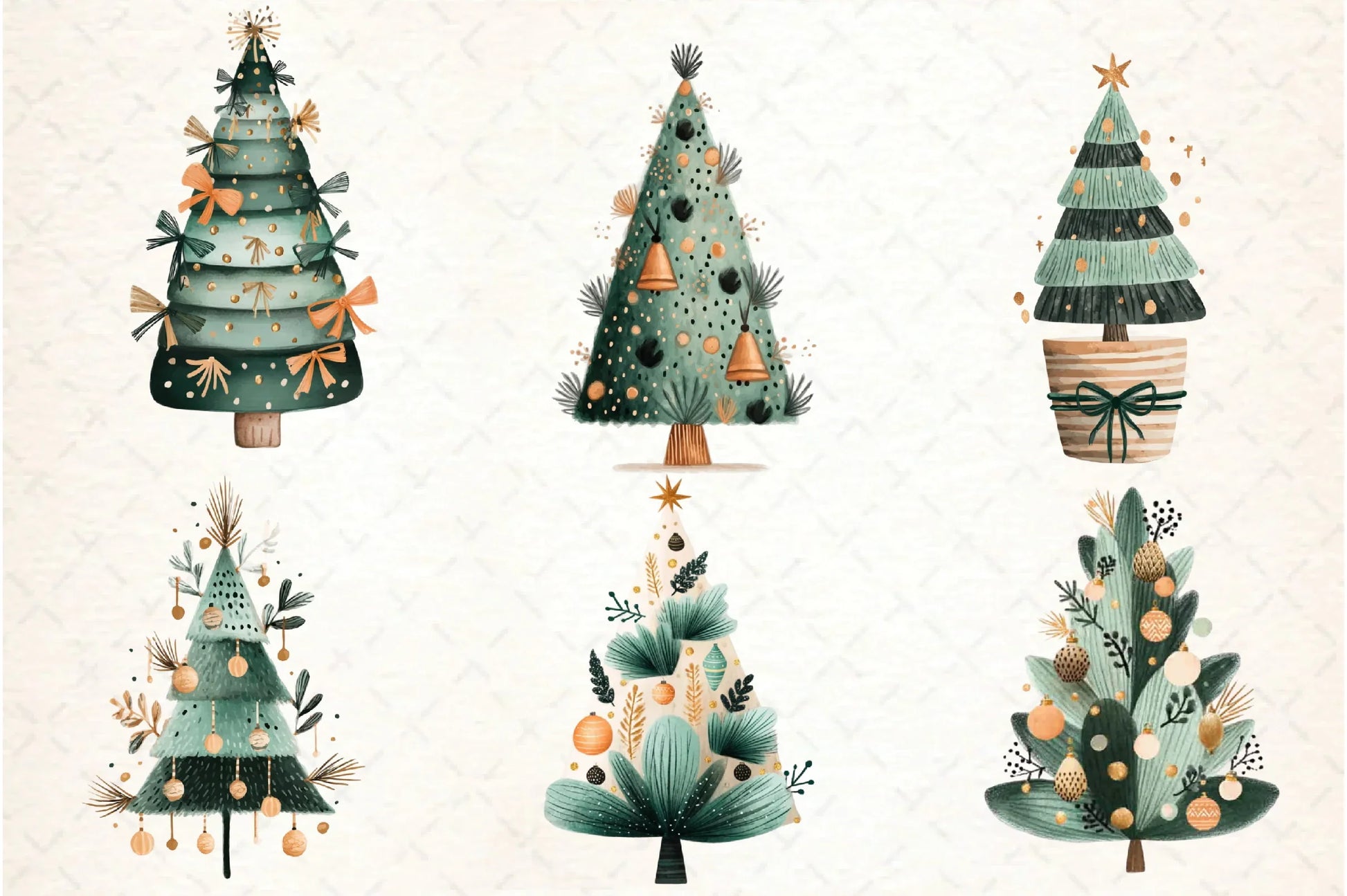 Hand Drawn Christmas Tree Clipart Bundle - CraftNest - Digital Crafting and Art