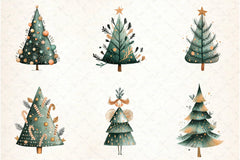 Hand Drawn Christmas Tree Clipart Bundle - CraftNest - Digital Crafting and Art