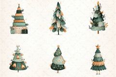 Hand Drawn Christmas Tree Clipart Bundle - CraftNest - Digital Crafting and Art