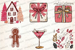 Hand Drawn Christmas Doodles Clipart Bundle - CraftNest - Digital Crafting and Art