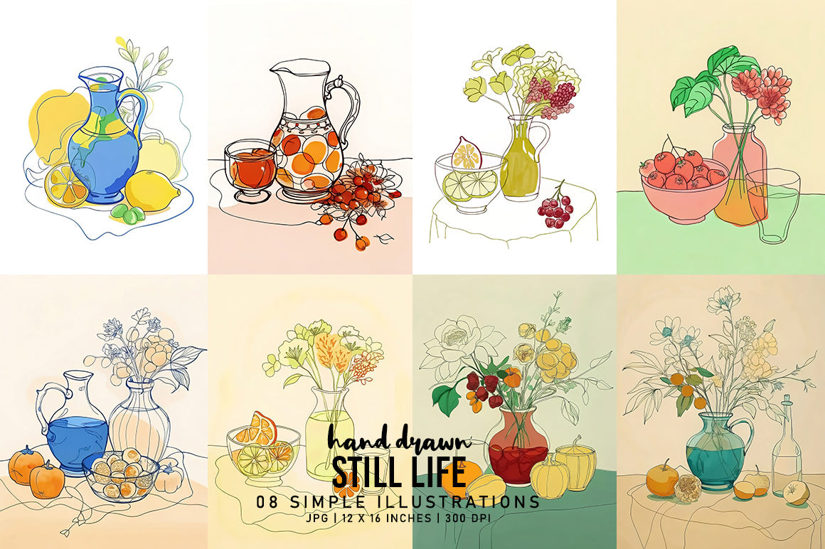 Hand Drawn Still Life - Wall Art