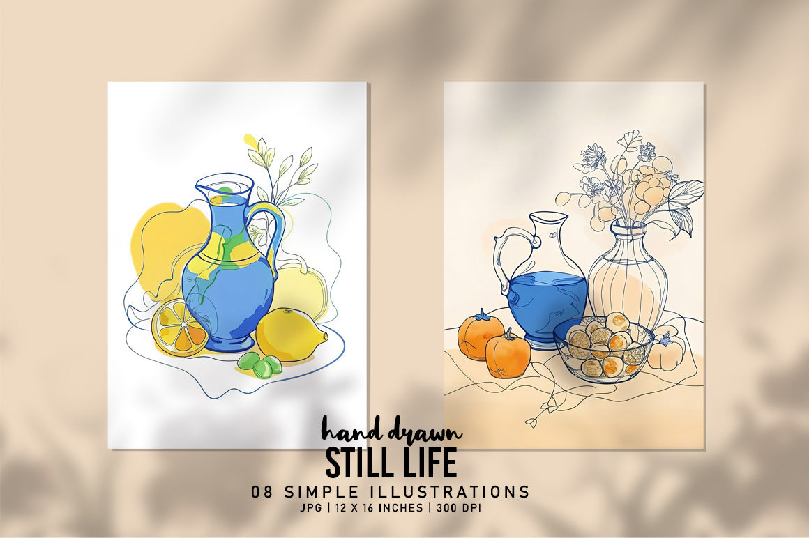 Hand Drawn Still Life - Wall Art