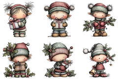 Hand Painted Elf Clipart Bundle - CraftNest - Digital Crafting and Art