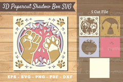 Hand Paw 3D Papercut Shadow Box Clipart Bundle - CraftNest - Digital Crafting and Art