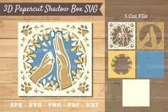 Hand Paw 3D Papercut Shadow Box Clipart Bundle - CraftNest - Digital Crafting and Art