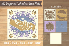 3D Hand Paw Papercut Shadow Box SVG Bundle - CraftNest - Digital Crafting and Art