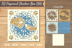 3D Hand Paw Papercut Shadow Box Clipart Bundle - CraftNest - Digital Crafting and Art