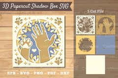 3D Hand Paw Papercut Shadow Box Clipart Bundle - CraftNest - Digital Crafting and Art