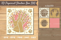3D Hand Paw Papercut Shadow Box Clipart Bundle - CraftNest - Digital Crafting and Art